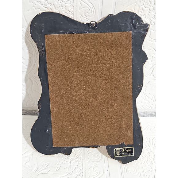 Vintage Red and Gold Ornate Accent Mirror Wall Hanging Scroll Accent Floral - Picture 10 of 13